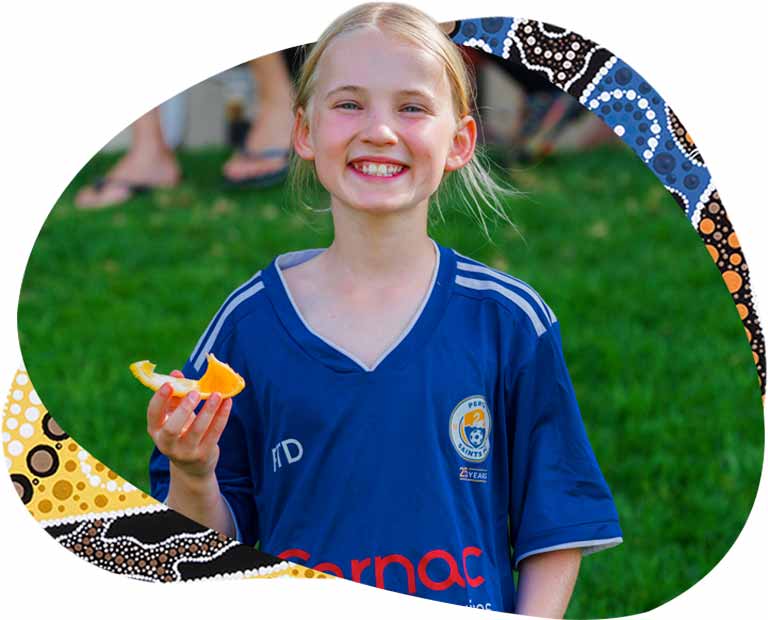 Festival of community soccer orange girl